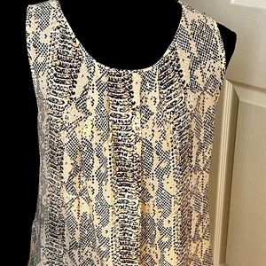 NWT Ann Taylor Mixed Media Sleeveless Snake Print SZ L